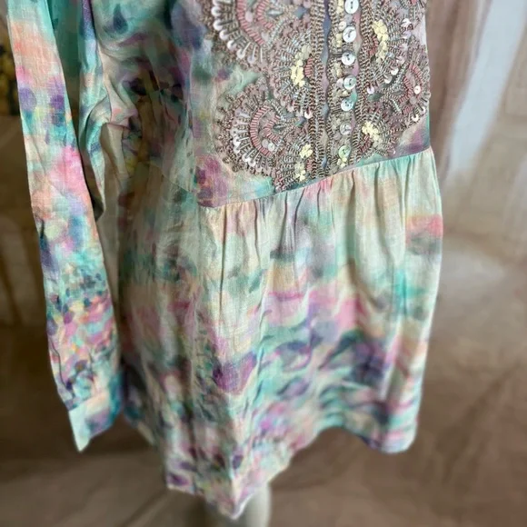 NEW Soft Surroundings Bazille Pastel Embroidered Tunic - Picture 8 of 14